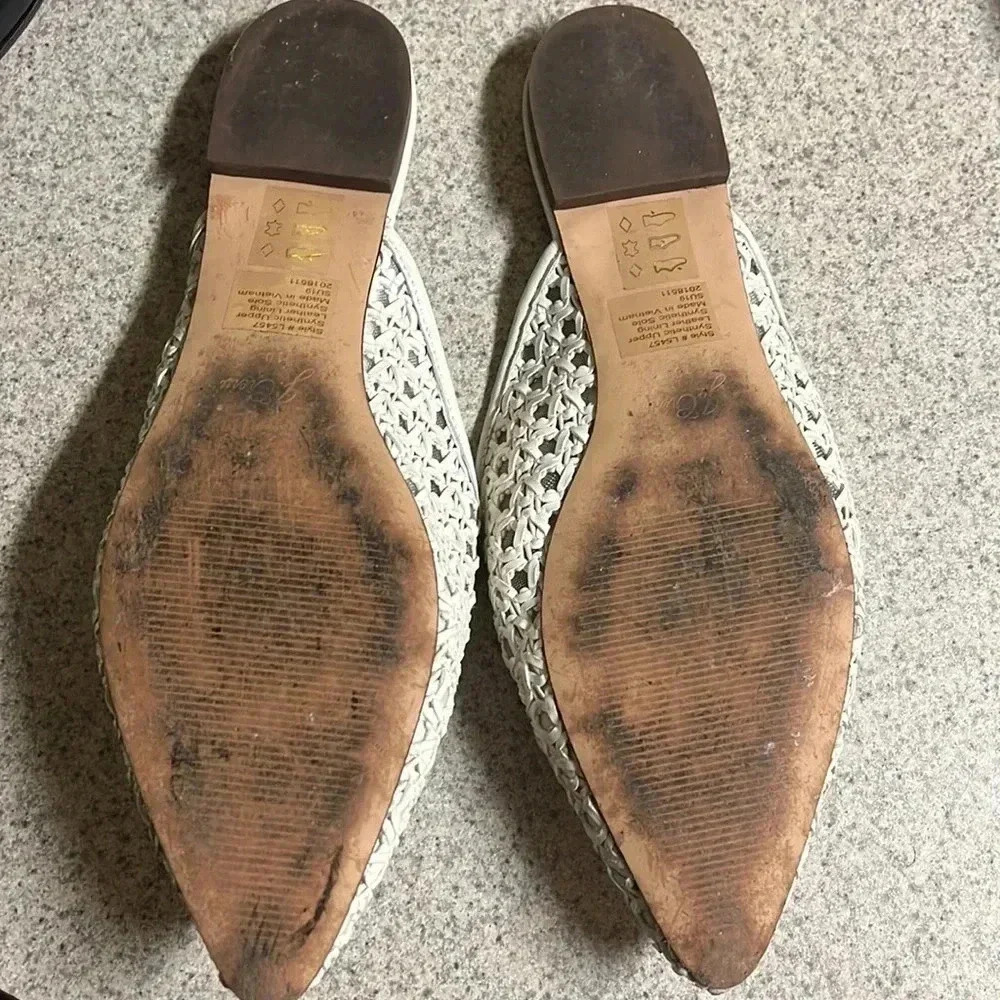 J.Crew Pointed Toe Woven Slipper Slides Size 10 View 5